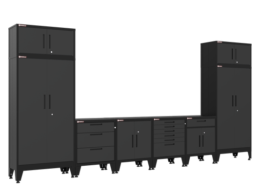 8-Piece Garage Cabinet Storage and Organization Set in Black