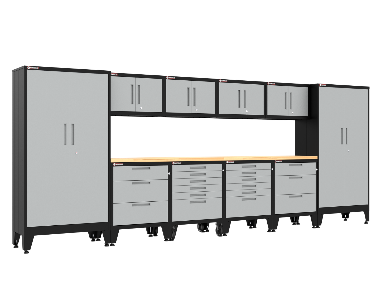 12-Piece Garage Cabinet Storage and Organization Set with Levelers in Gray