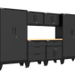 7-Piece Garage Cabinet Storage and Organization Set with Levelers in Black