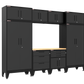9-Piece Garage Cabinet Storage and Organization Set with Levelers in Black