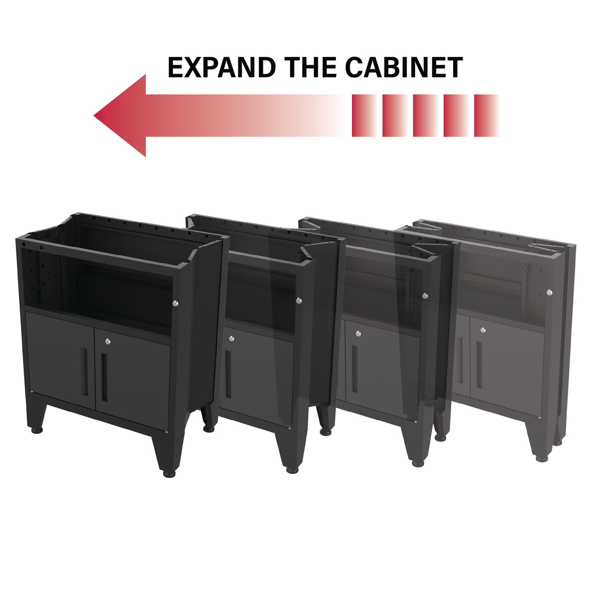 3-Drawer 2-Door Garage Storage Cabinet in Black