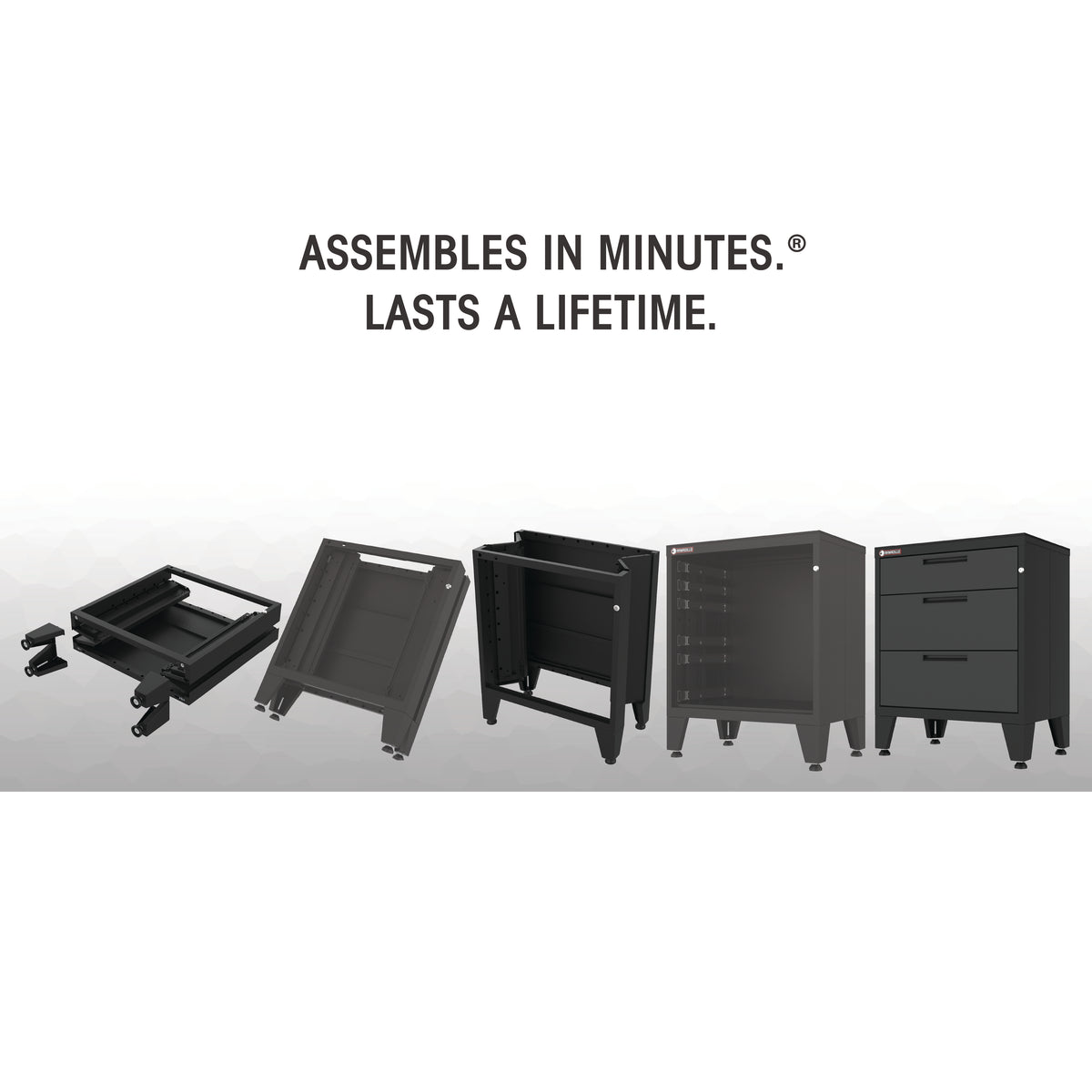 3-Drawer Garage Storage Cabinet in Black