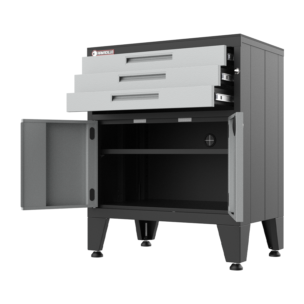 3-Drawer 2-Door Garage Storage Cabinet in Gray