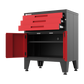 3-Drawer 2-Door Garage Storage Cabinet in Red