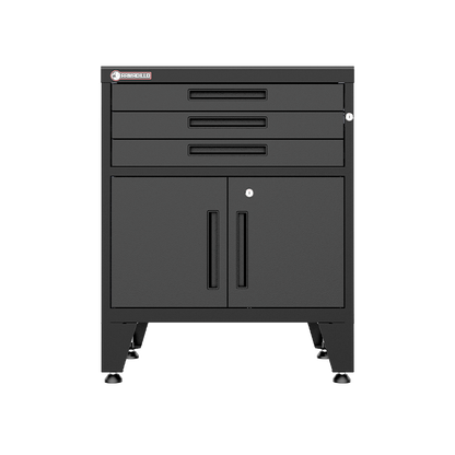 3-Drawer 2-Door Garage Storage Cabinet in Black