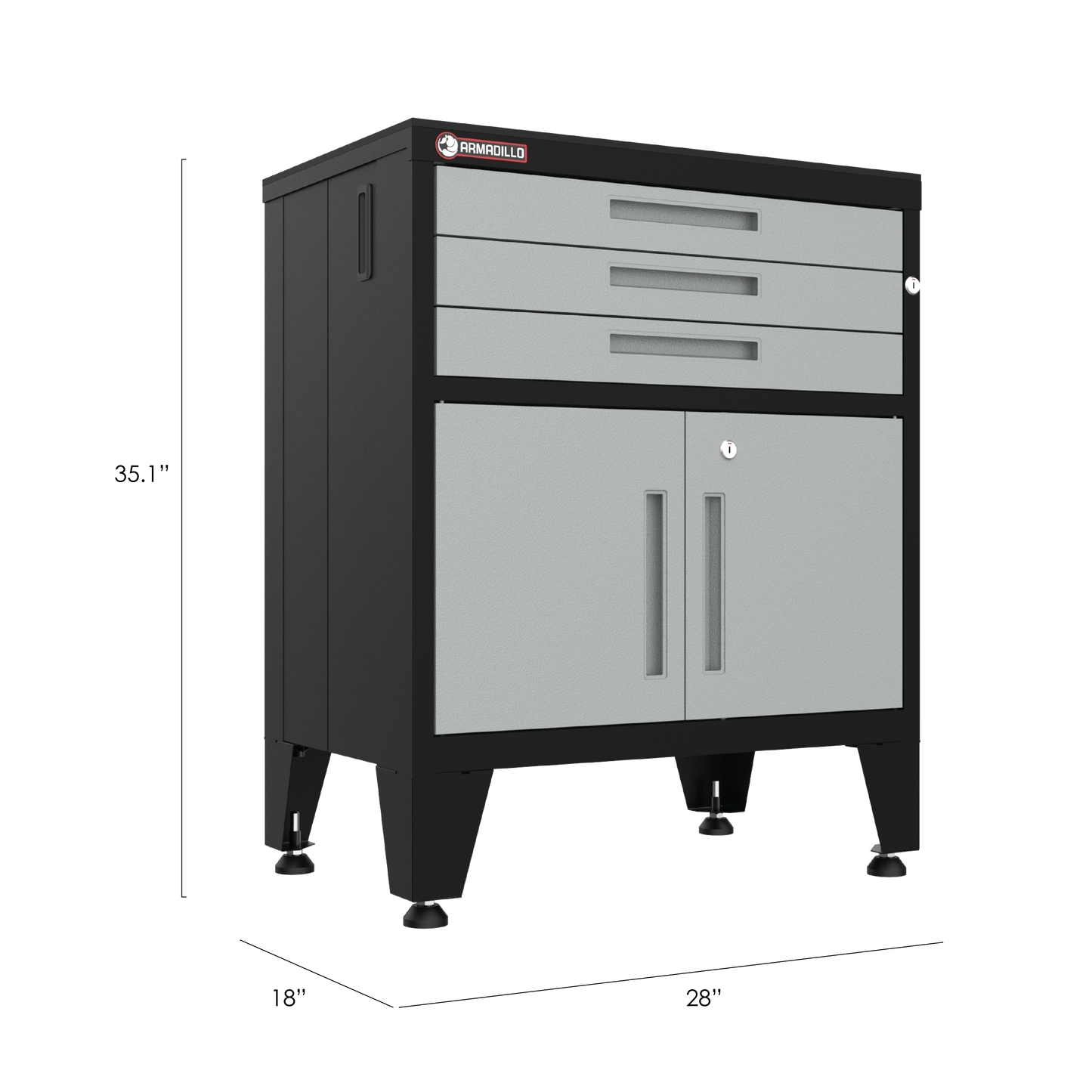 3-Drawer 2-Door Garage Storage Cabinet in Gray