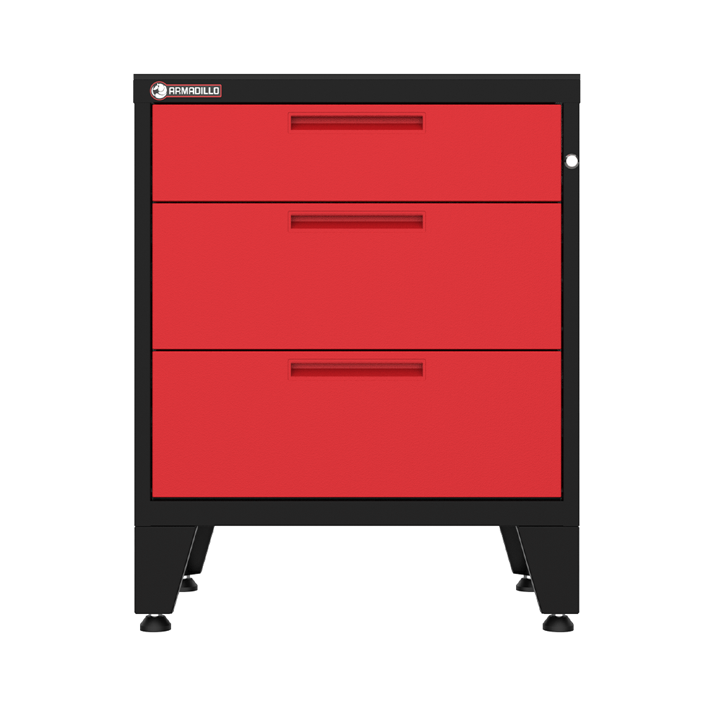 3-Drawer Garage Storage Cabinet in Red