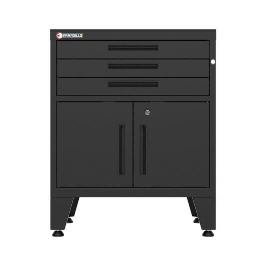 3-Drawer 2-Door Garage Storage Cabinet in Black