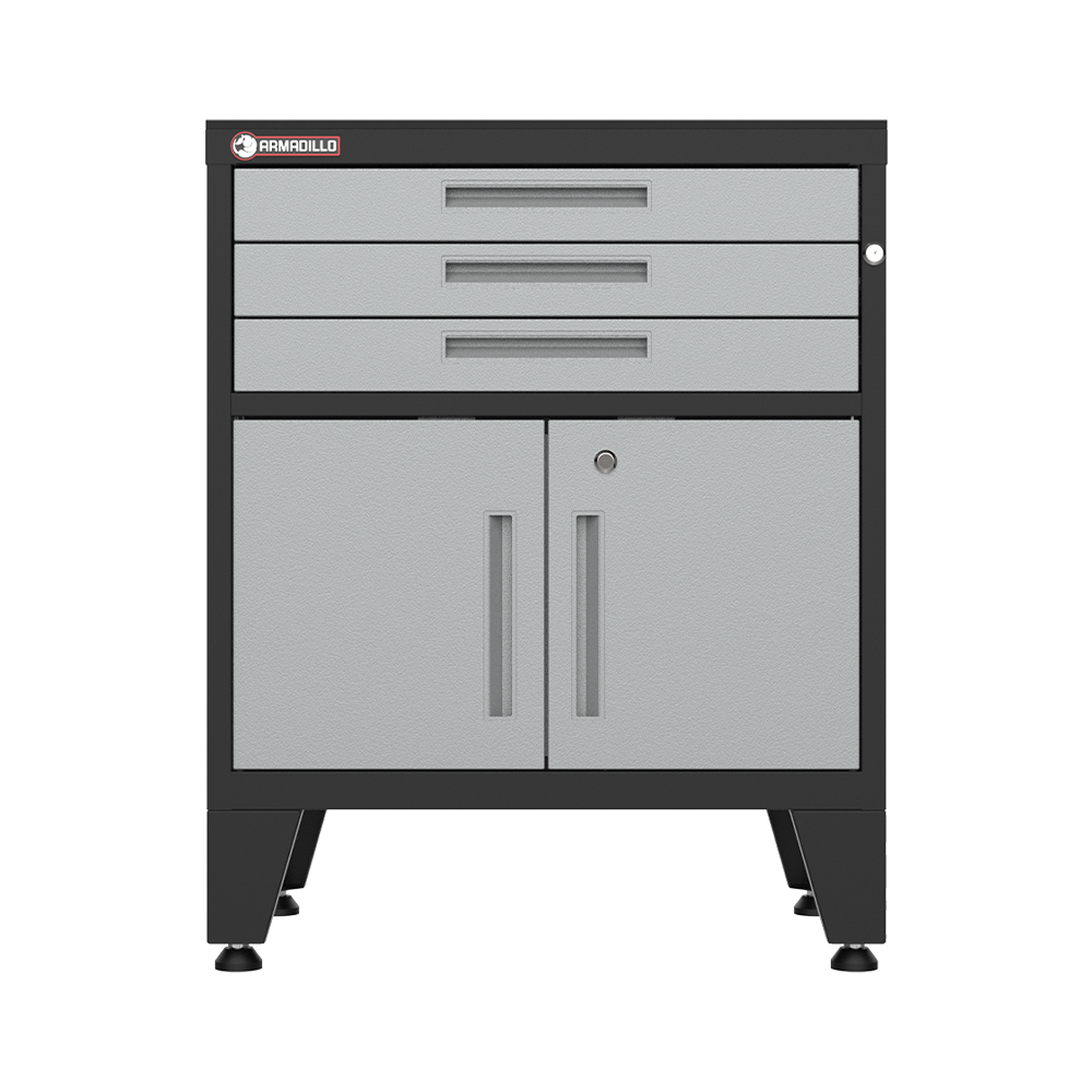 3-Drawer 2-Door Garage Storage Cabinet in Gray