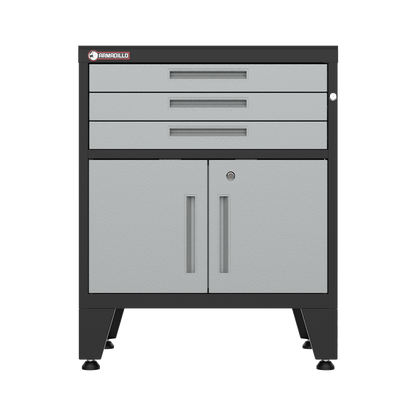 3-Drawer 2-Door Garage Storage Cabinet in Gray