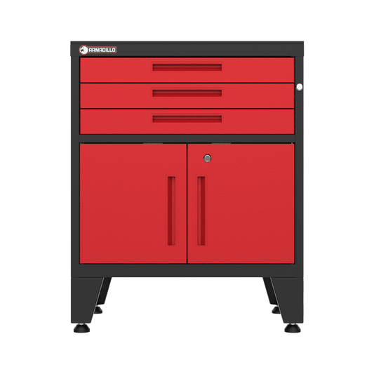 3-Drawer 2-Door Garage Storage Cabinet in Red