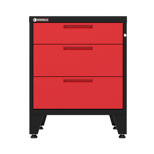 3-Drawer Garage Storage Cabinet in Red