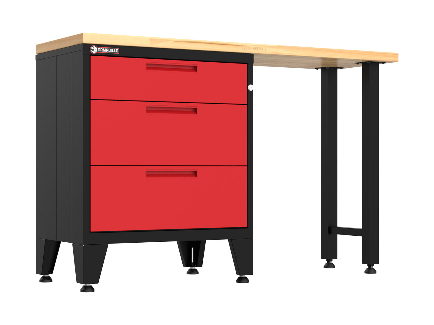 2-Piece Garage Cabinet Storage and Organization Set with Levelers in Red