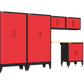 6-Piece Garage Cabinet Storage and Organization Set with Levelers in Red