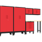 6-Piece Garage Cabinet Storage and Organization Set with Wheels in Red
