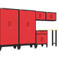 6-Piece Garage Cabinet Storage and Organization Set with Levelers in Red