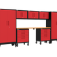 8-Piece Garage Cabinet Storage and Organization Set with Wheels in Red