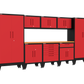 9-Piece Garage Cabinet Storage and Organization Set with Levelers in Red
