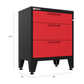 3-Drawer Garage Storage Cabinet in Red