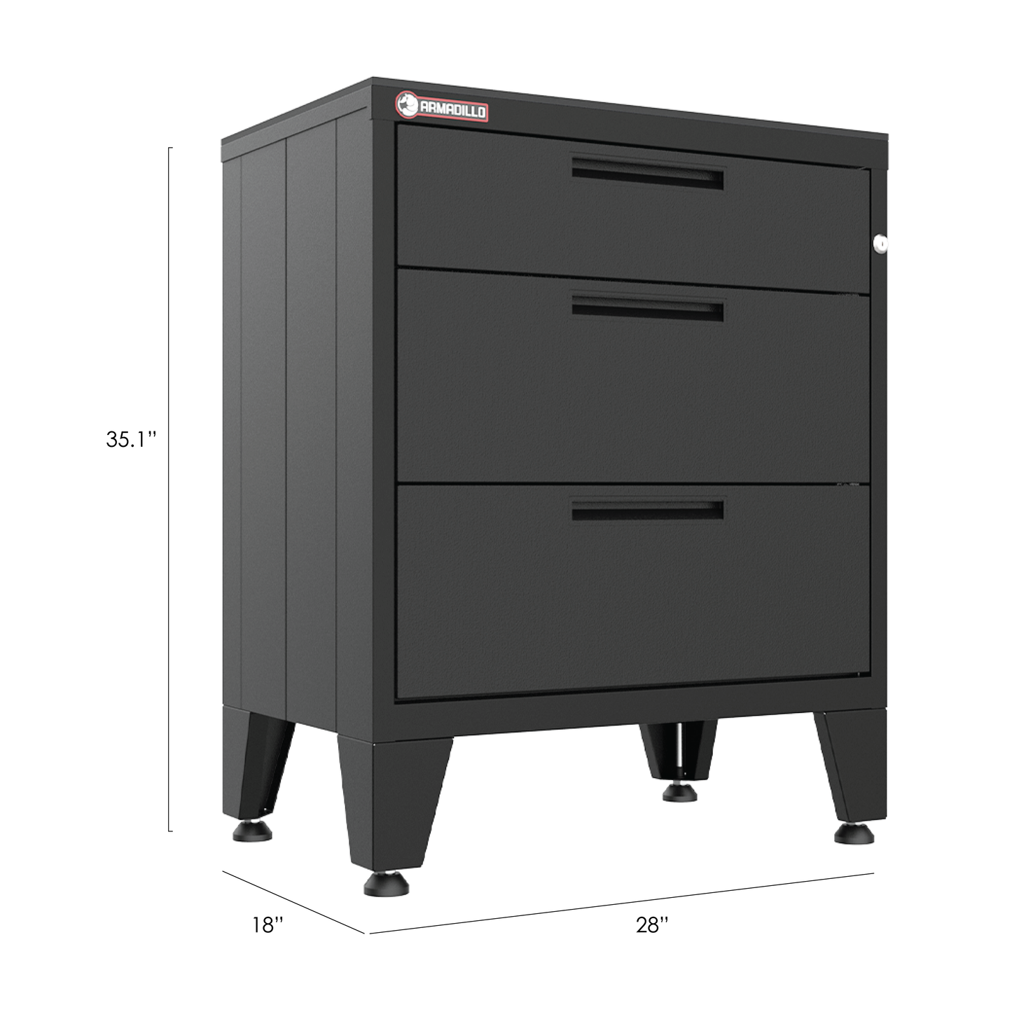 3-Drawer Garage Storage Cabinet in Black