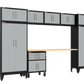 9-Piece Garage Cabinet Storage and Organization Set with Wheels in Grey