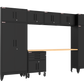 9-Piece Garage Cabinet Storage and Organization Set with Wheels in Black