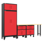 5-Piece Garage Cabinet Storage and Organization Set with Wheels in Red