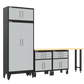 5-Piece Garage Cabinet Storage and Organization Set with Wheels in Grey