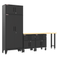 5-Piece Garage Cabinet Storage and Organization Set with Wheels in Black