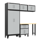6-Piece Garage Cabinet Storage and Organization Set with Wheels in Grey