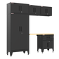 6-Piece Garage Cabinet Storage and Organization Set in Black