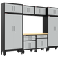 9-Piece Garage Cabinet Storage and Organization Set with Wheels in Grey