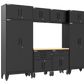 9-Piece Garage Cabinet Storage and Organization Set with Wheels in Black