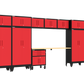 13-Piece Garage Cabinet Storage and Organization Set with Wheels in Red