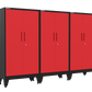 3-Piece Garage Cabinet Storage and Organization Set with Levelers in Red