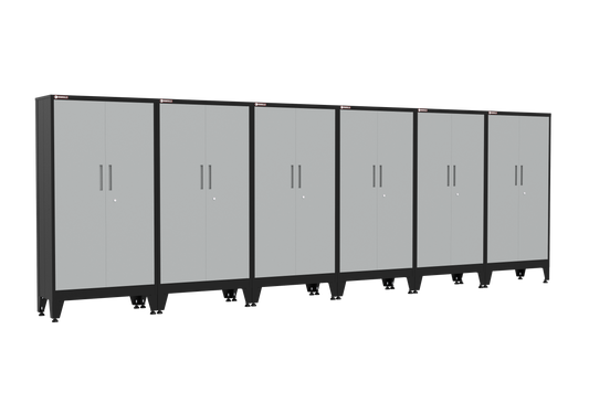 6-Piece Garage Cabinet Storage and Organization Set with Levelers in Grey
