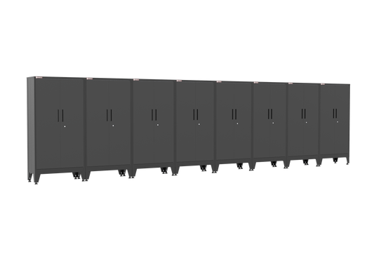 8-Piece Garage Cabinet Storage and Organization Set with Levelers in Black