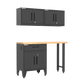 4-Piece Garage Cabinet Storage and Organization Set with Levelers in Black