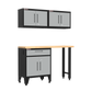4-Piece Garage Cabinet Storage and Organization Set with Levelers in Grey