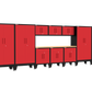 11-Piece Garage Cabinet Storage and Organization Set with Levelers in Red