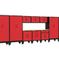 11-Piece Garage Cabinet Storage and Organization Set with Levelers in Red