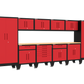 12-Piece Garage Cabinet Storage and Organization Set with Levelers in Red