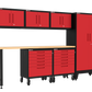7-Piece Garage Cabinet Storage and Organization Set with Wheels in Red