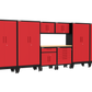 9-Piece Garage Cabinet Storage and Organization Set with Wheels in Red