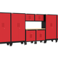 9-Piece Garage Cabinet Storage and Organization Set with Wheels in Red