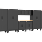 9-Piece Garage Cabinet Storage and Organization Set with Wheels in Black