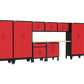 10-Piece Garage Cabinet Storage and Organization Set with Wheels in Red