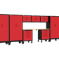 10-Piece Garage Cabinet Storage and Organization Set with Wheels in Red