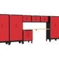 9-Piece Garage Cabinet Storage and Organization Set with Wheels in Red