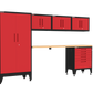 6-Piece Garage Cabinet Storage and Organization Set with Levelers in Red